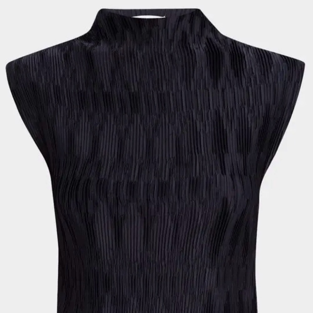 Veronica Beard Foxe Black Pleated Women's Top